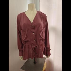 NWT DIP Gathered Waist Blouse